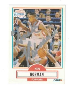 Ken "Snake" Norman Signed Autographed 1990 Fleer Card Los Angeles Clippers - Picture 1 of 2
