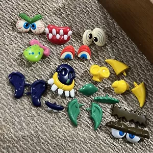 Lot 20 Pieces Vintage Halloween Pumpkin Plastic Decorations Push In Face Monster - Picture 1 of 7