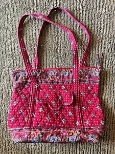VTG 90’s Lg Vera Bradley Miller Tote Bag Purse Provincial Red Shoulder Retired - Picture 1 of 12