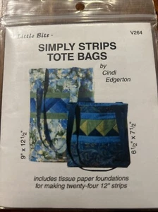 Simply Strips Tote Bags Sewing Patterns By Little Bits VSP264 - Picture 1 of 2