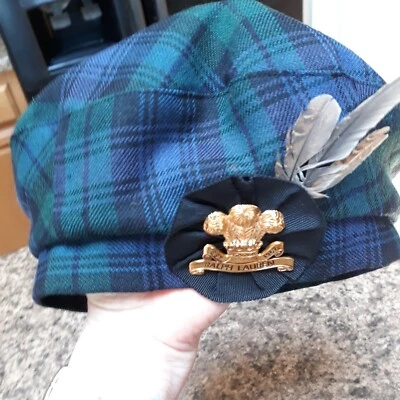 VTG NWT RARE Ralph Lauren OS Blackwatch Beret w/Gold Crest Women Repaired Holes  - Image 1 of 4