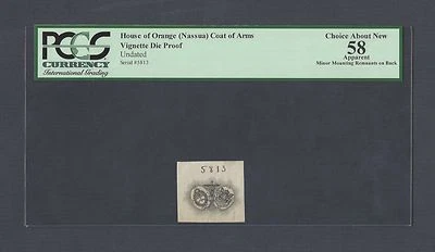 Bahamas - House Of Orange (Nassua) Coat Of Arms Vignette Die Proof AUNC - Image 1 of 2