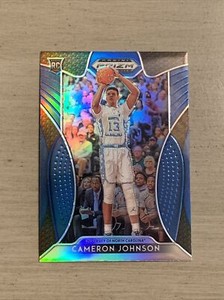 2019-20 Prizm Draft Picks Prizms Blue #13 Rookie Cameron Johnson Tar Heels