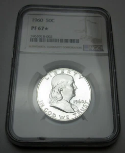 1960 Franklin 90 % Silver Half Dollar Proof NGC PF 67 STAR * Certified PROOF - Picture 1 of 4
