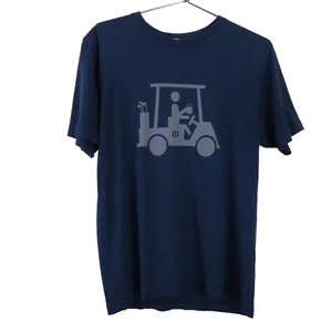 Travis Mathew T Shirt Blue Mens Medium Beer on Golf Cart Golfing Tee Mapes Pima - Picture 1 of 6