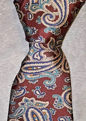 Corbata para hombre Claybrooke granate cachemira 100 % seda 57" x 3,5" Foto 1 de 4