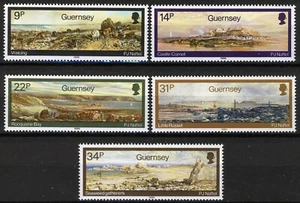 Guernsey 1985, pinturas de paisaje Paul J Naftel (1817-1891) en estado bastante bueno MNH, Mi 335-339 - Imagen 1 de 1