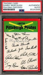 Danny Murtaugh PSA DNA Signed Rare 1974 Topps Team Checklist Autograph - Picture 1 of 1