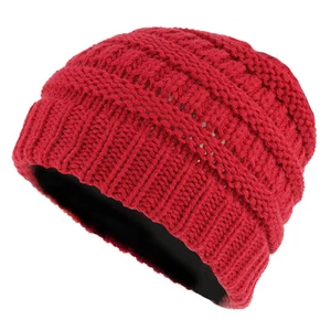 Kids Solid Ribbed Knit Warm Beanie Hat - Picture 1 of 13