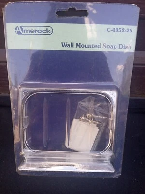 Vintage Amerock Soap Dish Polished Chrome Plastic Tray C-4352-26 - Image 1 of 4