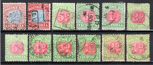 Australia - Victoria 1890-1909 Postage Due issues between SG D3 and D37 FU CDS - Picture 1 of 1
