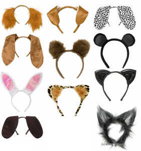 Animal Ears Headpiece Headband Head Alice Band Adult & Child Girls Fancy Dress