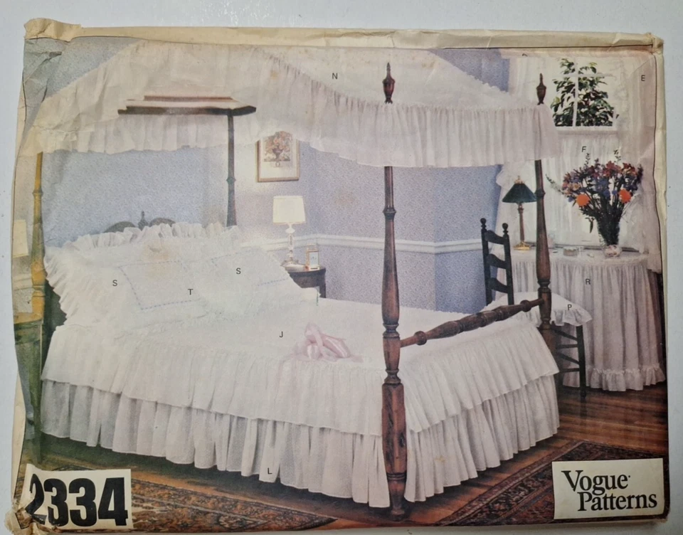Vogue 2334 Curtain Valance Bedspread Sham Craft Sewing Pattern Bed Set UC VTG - Image 1 of 4