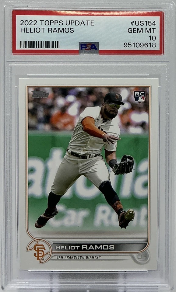 Heliot Ramos Rookie PSA 10 -2022 Topps ‘Fielding In White Jersey’ -Giants Phenom - Image 1 of 4