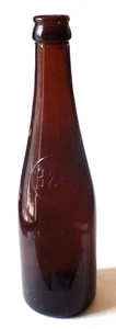 Antigua botella de vidrio marrón oscuro B&E sin tapa 9 7/8" de alto con pequeñas burbujas de aire - Imagen 1 de 8