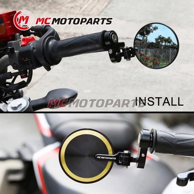 Espejos retrovisores de extremo de barra plegables dorados CNC RENACIDOS para Yamaha MT-09 FZ-09 2021-2023 Foto 1 de 4