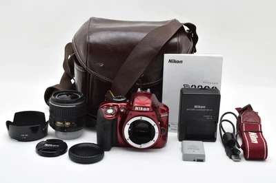 [NEAR MINT] Nikon D3300 Red 24.2MP Digital Camera 18-55mm Lens From JAPAN - Image 1 of 4