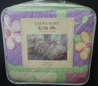 NEW 2 PC Twin Comforter Set My World Sweet Helena Reversible Green , Purple - Image 1 of 2