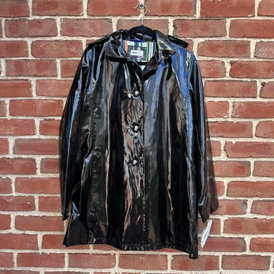 Jane Post $325 Raincoat Iconic Princess black Slicker women's large NWT - Image 1 of 4