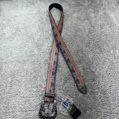 NUEVO CON ETIQUETAS Lucky & Blessed Mujer Patrón de Bandera de América Occidental Bling Hebilla XL Foto 1 de 4