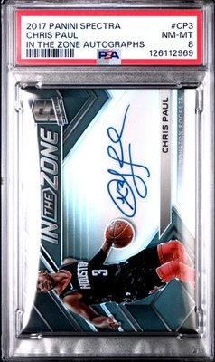 2017-18 Spectra Chris Paul In The Zone Autograph /49 PSA 8 - Image 1 of 2