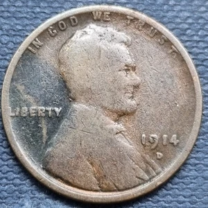 1914 D Lincoln Wheat Cent 1c Denver Circulated #94279 - Bild 1 von 2