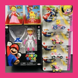 Lot Of 7 Hot Wheels Mario Kart Peach Princess Peach JAKKS Figures - Picture 1 of 19