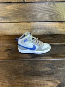 Nike Court Borough Mid 2 grau weiß blau Turnschuhe Basketballschuhe Kinder Größe 5 Y - Bild 1 von 11