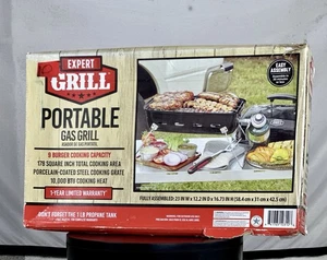 Expert Grill 1 Fuoco Nero Gas Propano 17,5" Griglia Portatile da Tavolo - Foto 1 di 3