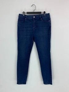 Next Indigo Plain Skinny Jeans High Rise Stretch Denim Zip Fly UK 14R - Picture 1 of 8