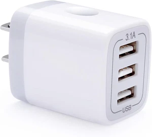 18W/3Amp Fast Charger Adapter, Multiple 3-Port USB Wall Plug Block Cube Box for - Picture 1 of 12