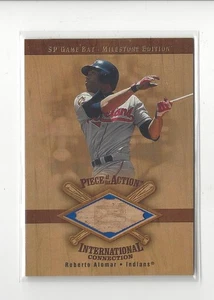 2001 SP Game Milestone Piece of Action International Roberto Alomar BAT Indians - Picture 1 of 2