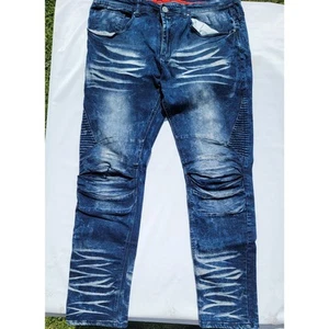 Encrypted Pants Size 40x31 Men's Jeans Paint Splatter Distressed Hip Hop Y2K - Picture 1 of 9