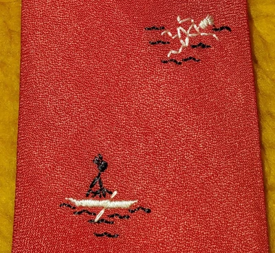 1940s 1950s ~VINTAGE SPACE AGE ATOMIC ~ MENS TIE ~ VAN HEUSEN ~ TRIBAL ~ 53" - Image 1 of 4