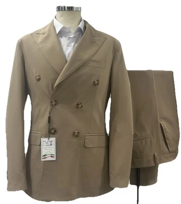 Double Breasted Fresh Wool Tasm Angelico Fango Camel Autumn 46 48 50 52 - Image 1 of 4