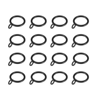 24 Pcs 1 Inch Inner Dia Metal Curtain Rings Black - Image 1 of 3