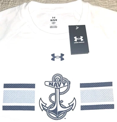 NEW UNDER ARMOUR, MENS *L/XL, NAVY⚓️MIDSHIPMEN CREW FLEECE SWEATSHIRT, MSRP $90! - Image 1 of 4