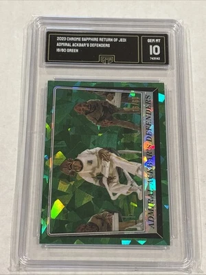 2023 Chrome Star Wars Sapphire Edition ROTJ GREEN #d 16/60 Admiral Ackbar GMA 10 - Image 1 of 4