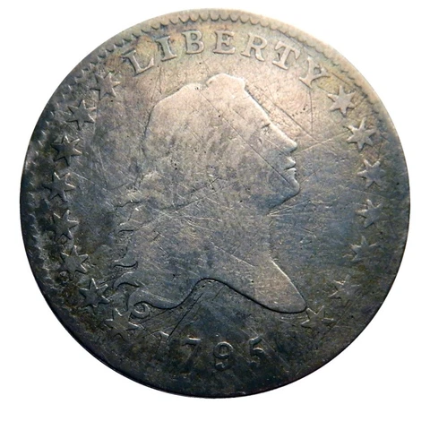 Flowing hair half dollar 1795 rare Y over STAR variety Cover
