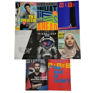 Wired Magazines Lot Of 8 2013-2017-2019-2020 Space Amazon Sci-Fi Internet Coding - Picture 1 of 11