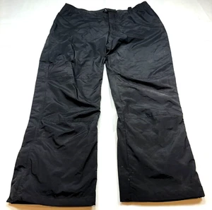 Red Ledge Fleece Lined Snow Pants Men XXL Black Nylon Full Side Zip Ski Boarding - Picture 1 of 12