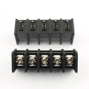 5Pcs New Black 7.62mm Pitch 5 Pin Barrier Terminal Block Connector 300V 20A - Picture 1 of 6