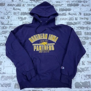 Vintage Northern Iowa Panthers Hoodie Men Medium Purple Sweatshirt UNI Y2K 00s - Picture 1 of 10