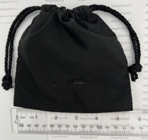 CHANEL Beaute Cosmetic Makeup Pouch 5.5"x5.5"BLACK/BLACK Authentic! NEW PICTURES - Picture 1 of 4