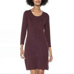 ATM Anthony Thomas Merlin Long Sleeve Dress Burgundy Merlot Cotton Size Medium - Picture 1 of 4