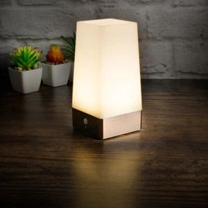 PIR Motion Sensor Night Light Battery Powered LED Table Lamp Warm White Wireless - Picture 1 of 4