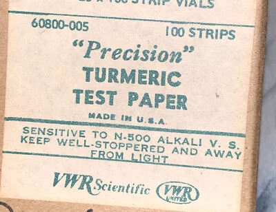 VWR Scientific Precision Turmeric Test Paper 200 Strips, Made In USA - Image 1 of 4