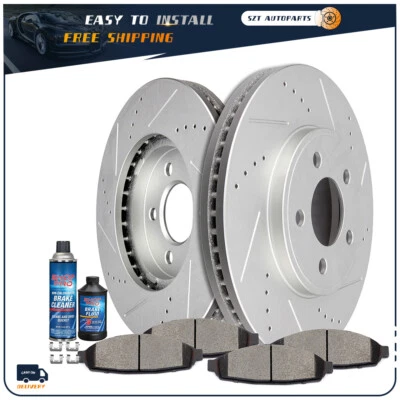 Pastilhas de disco e cerâmica rotores de freio dianteiro para Ford Crown Victoria 03 -2011 ventiladas - Imagem 1 de 4