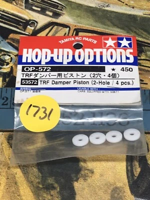 Vintage Tamya OP-572 TRF Damper Piston {2-Hole x 4pc.} NewInPack USA Shipped - Image 1 of 4
