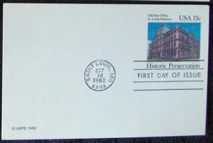 US FDC postcard Old Post Office in St. Louis, MO 1982 - Picture 1 of 1